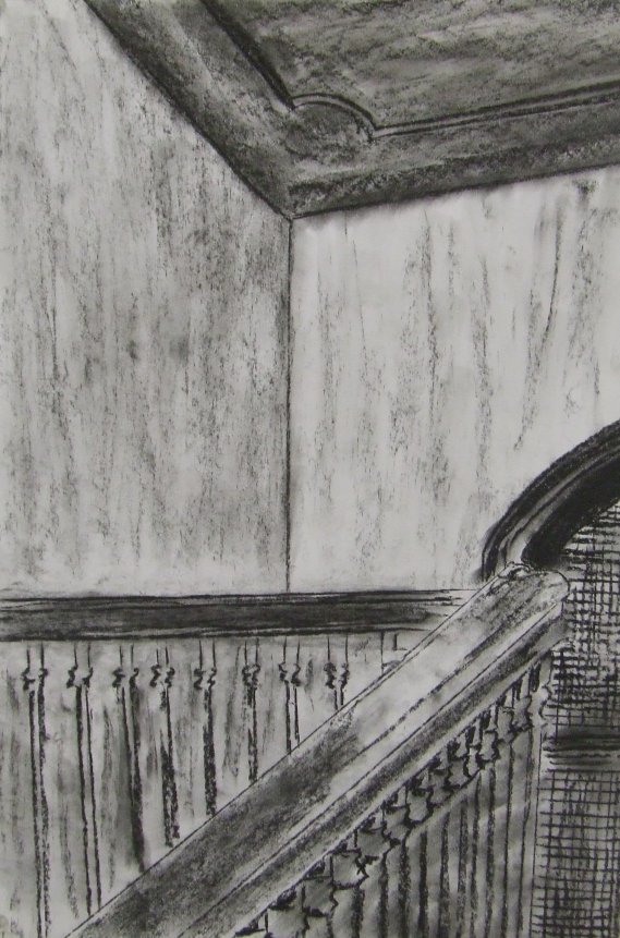 A photo of a conté drawing