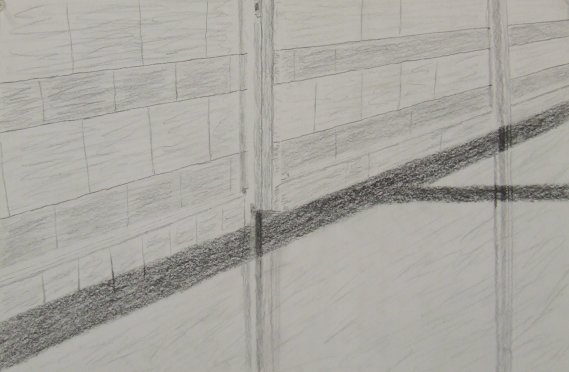 A photo of a perspective drawing